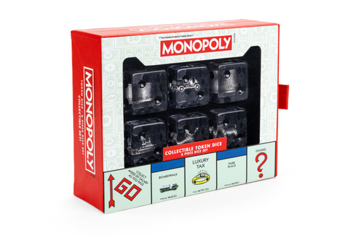 dice packaging with Monopoly branding
