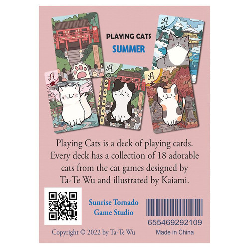 back of the card box with cat cards
