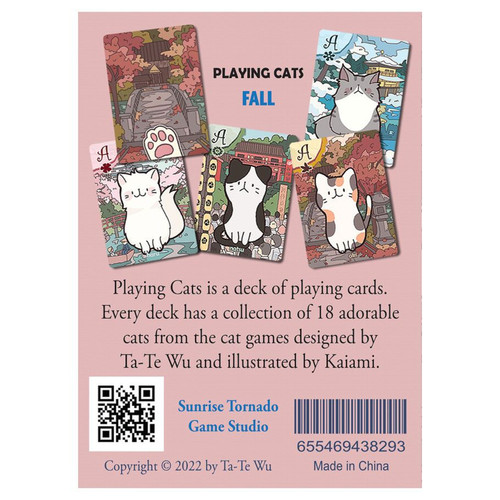 back of packaging featuring cat cards