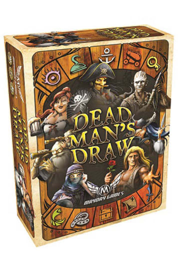 front of card game box featuring various characters and symbols