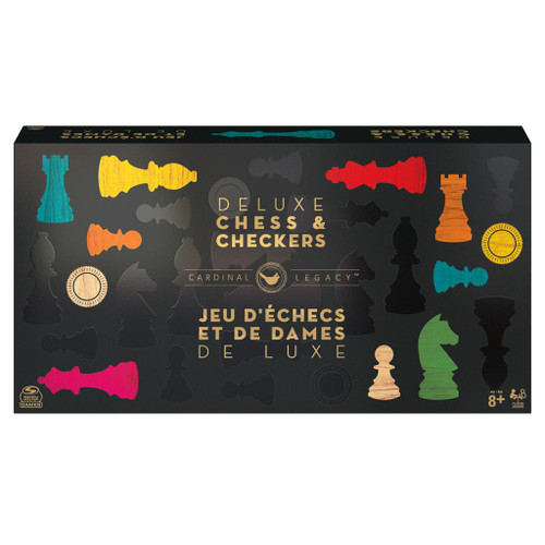 black game box with colorful pieces