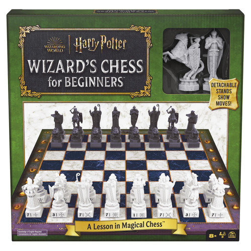 the front of packaging green with a window of chess pieces