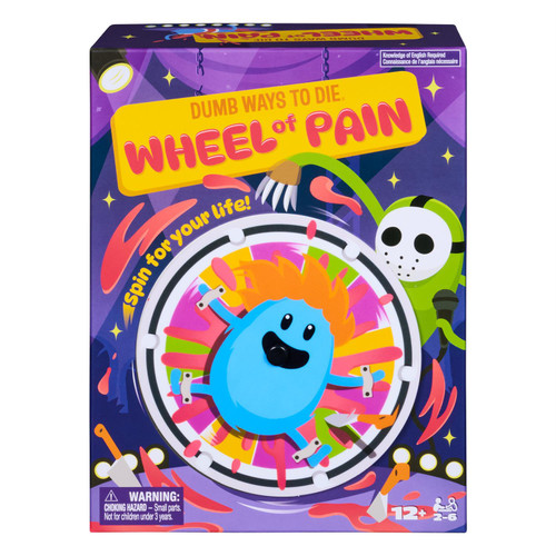 front of game box purple with twirling with blue guy on wheel