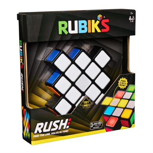 front of packaging of the light up Rubiks shape