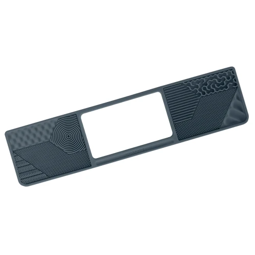 Grey silicone mat with an open space for a laptop touchpad