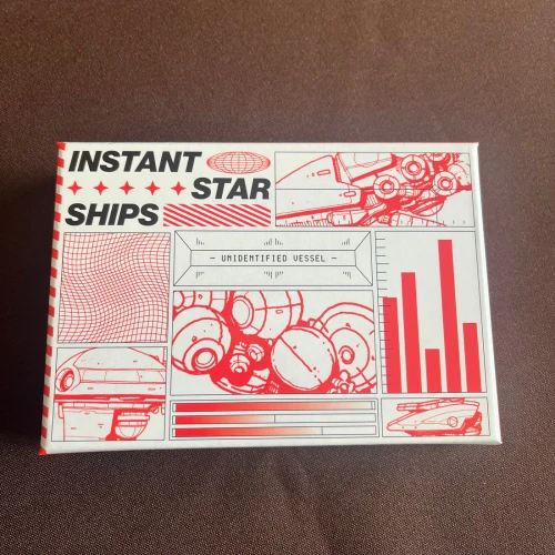 Box cover art, depicting sketched closeups of various starship parts
