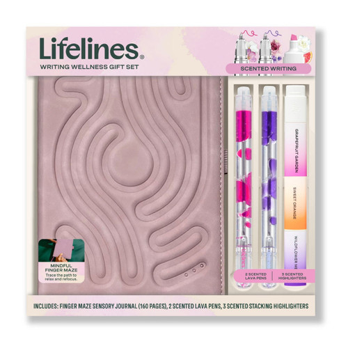 pink journal with accessories
