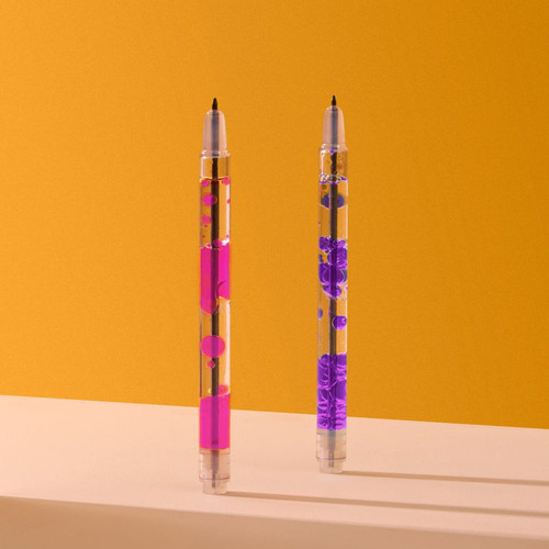 pen with lava lamp bubbles