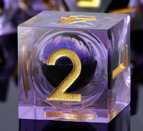 Closeup on the six-sided die