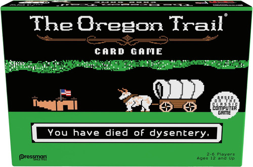 Game box depicting an image from the original Oregon Trail computer game