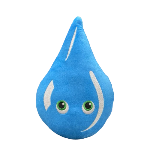 Plush raindrop with eyes