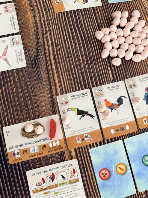 Cards, tokens and egg pieces