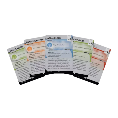 Five example reference cards