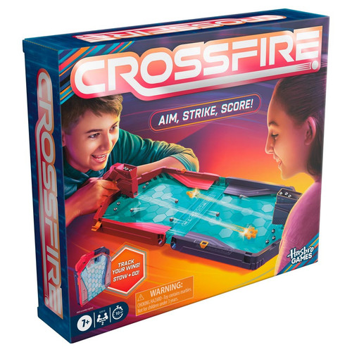 the front of game box with two kids playing a marble shooting game