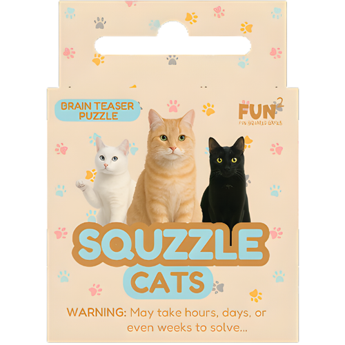 front of puzzle packaging tan with paw prints