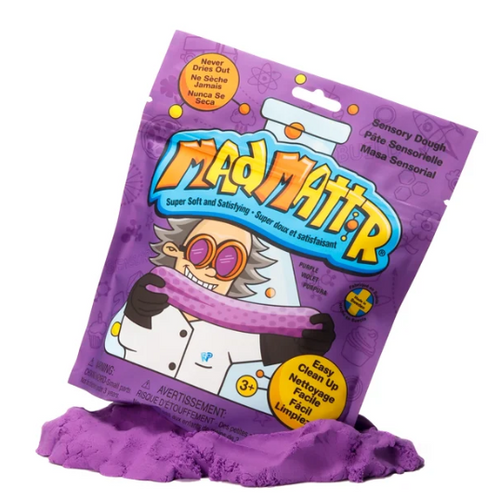 purple package bag with a scientist