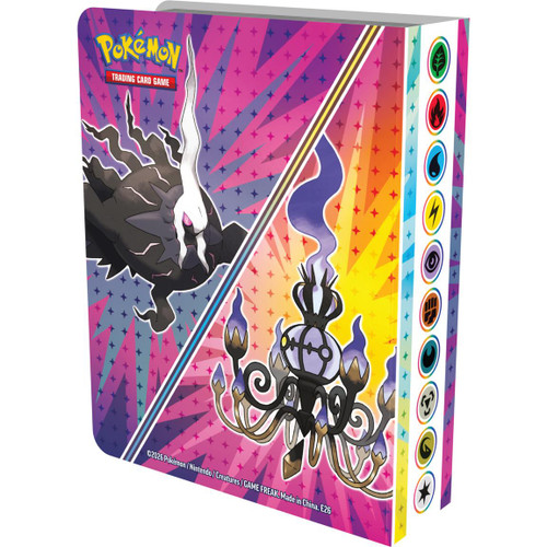 one side of the binder, purple side