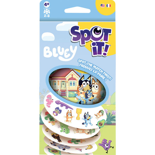 front of packaging light blue with characters from show