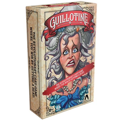 Game box, depicting a caricatured French noblewoman in distress