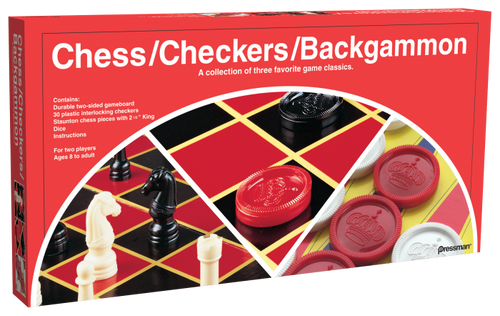 Clear Chess and Checkers Set with Glass Gameboard, for Adults and Kids Ages  8 and up