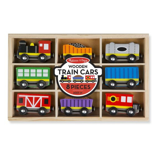 Wooden Train Cars 8pc, 