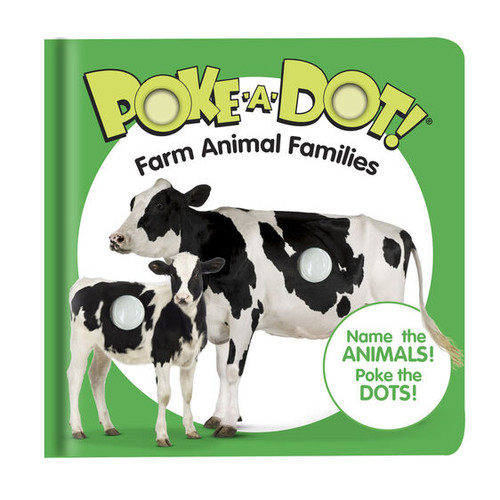 Farm Animal Families Poke-A-Dot Book front cover of book with cows 
