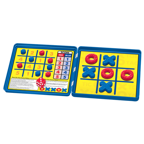 Game tin open to reveal Tic-Tac-Toe Take-n-Play magnetic board