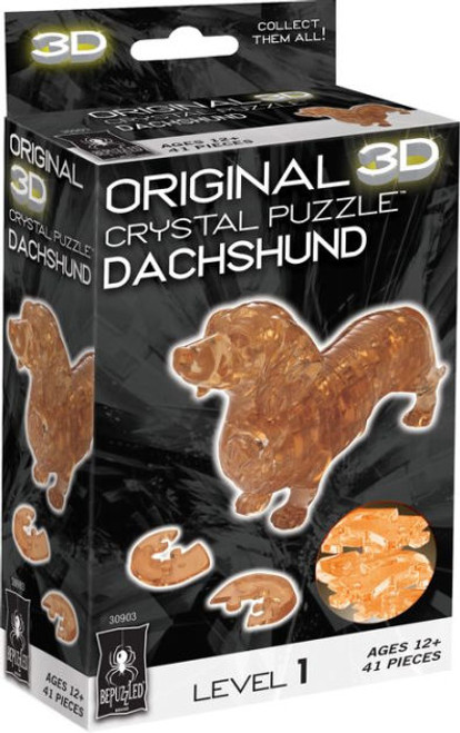 Dachshund Crystal 3D Puzzle front of puzzle packaging