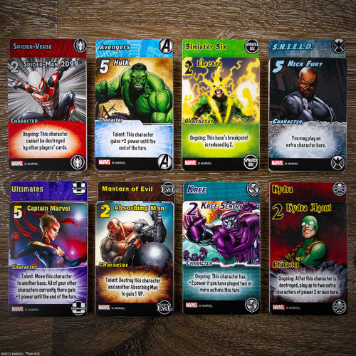 Smash Up Marvel characters cards