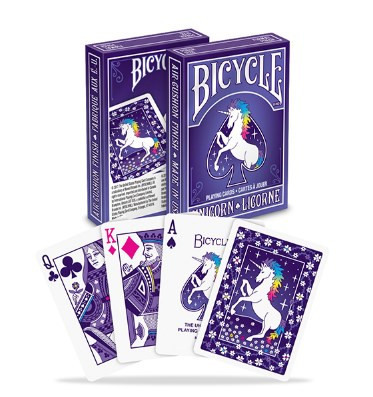 Cards: Bicycle Unicorn Purple/Pink card front and back image