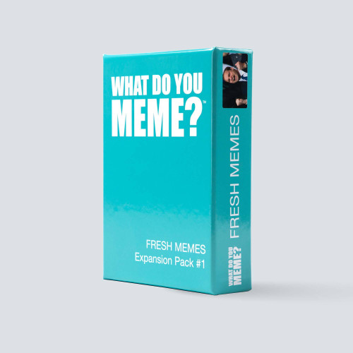 What Do You Meme: Fresh Memes #1 Expansion Pack teal box with white game title