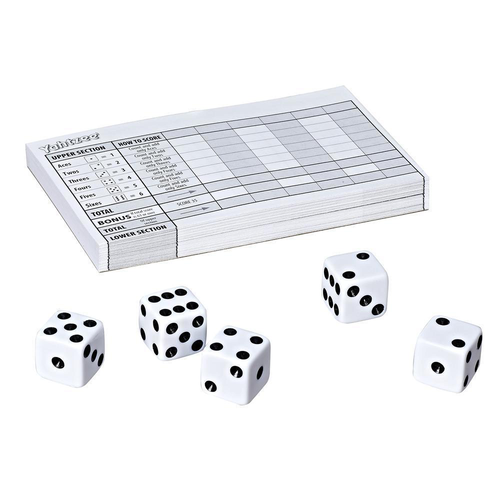 Dice and white score pad