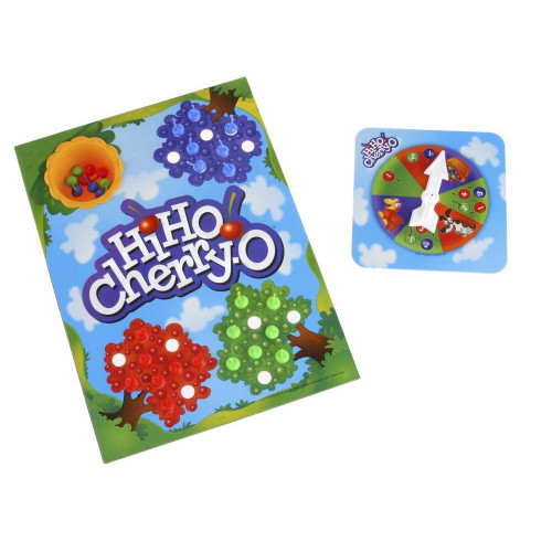 game board and components, color coded cherries and spinner