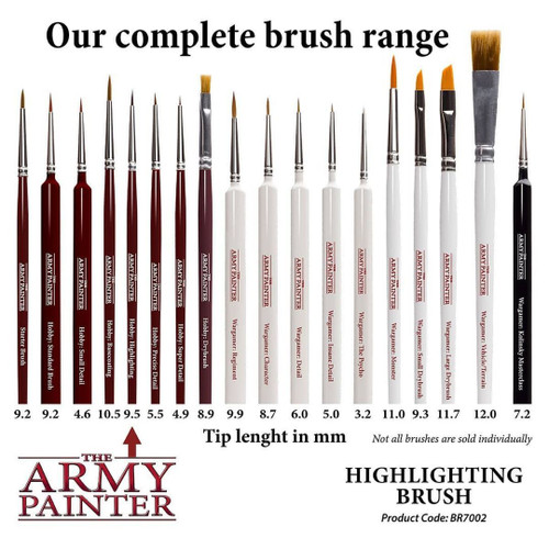The Army Painter, brush range featuring the Highlighting Brush