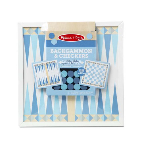 Melissa and Doug Backgammon & Checkers Blue wooden classics 