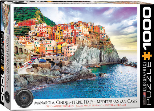 Manarola, Cinque-Terre, Italy - Mediterranean Oasis 1000pc front of puzzle box