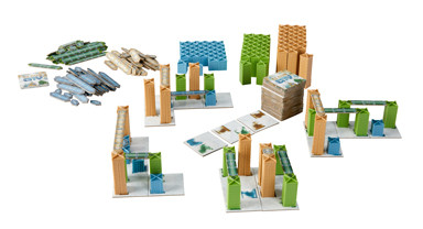Cloud City building pieces and tile cards 