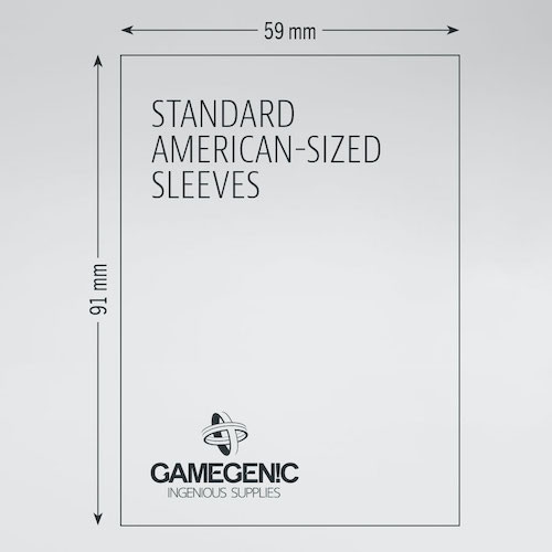 Standard American Card Sleeve with measurements, 59x91mm 