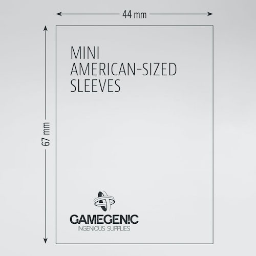 Mini American Card Sleeve with measurements, 44x67mm  