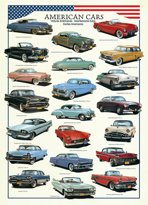 American Cars of the Fifties 21 different labeled cars 