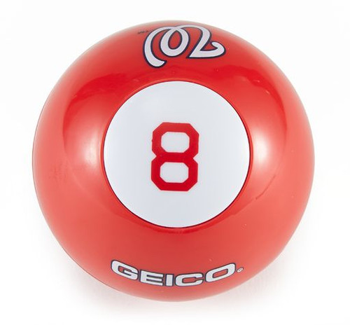 Magic 8 Ball blister card, red 8 ball