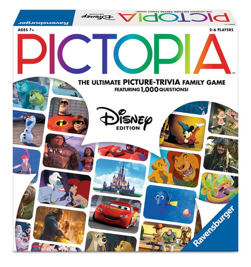 Pictopia Disney front of game box with scene stills arranged in the shape of mickey mouse