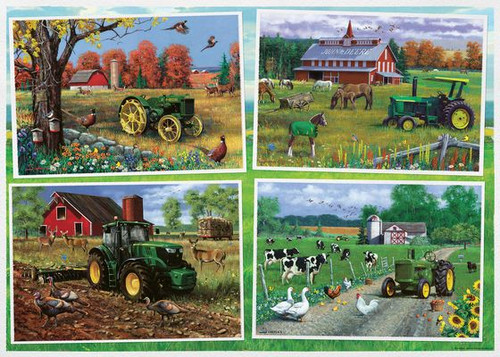 4 John Deere Tractors in various scenes 