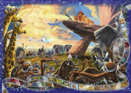 Pride rock with all the animals 