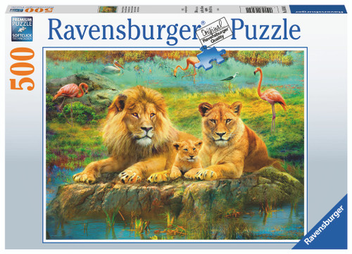 Lions in the Savannah 500pc front of puzzle box 