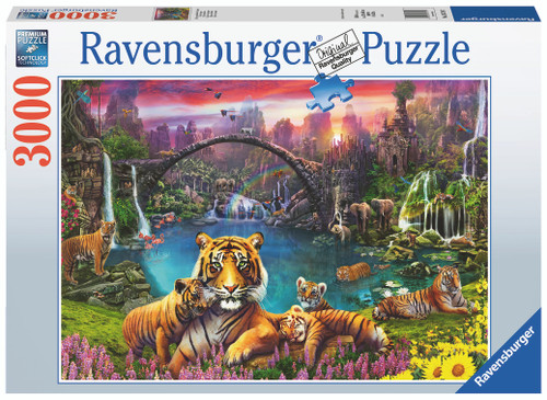 Tigers in Paradise Jungle 3000pc front of puzzle  box 