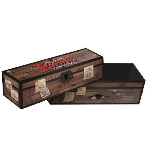 The Binding of Isaac: Four Souls a box black interior and faux wood chest exterior