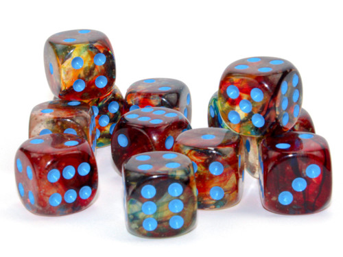 Nebula Luminary Primary/Blue Six-Sided Dice—Set of 12