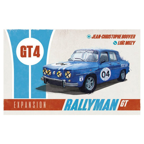 Rallyman: GT - GT4 (Expansion) blue race car labeled number 4