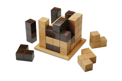 Brown and tan wooden block pieces